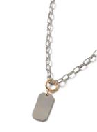 Topman Mens Silver Dog Tag Necklace