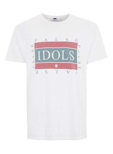 Topman Mens White Idols Print T-shirt