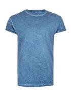 Topman Mens Black And Blue Crinkle Wash Muscle Fit Roller T-shirt
