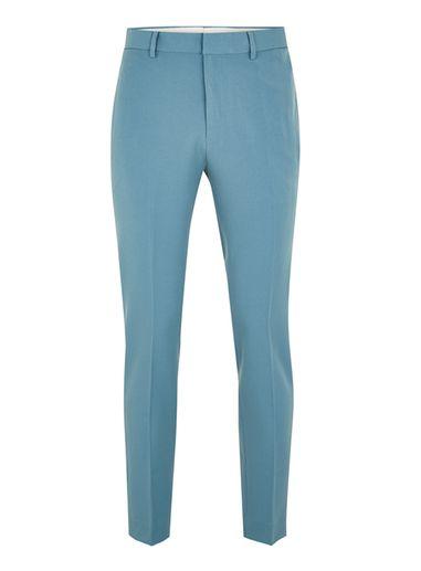 Topman Mens Light Blue Skinny Smart Pants