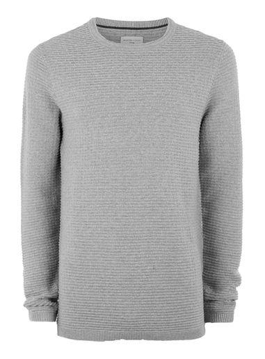 Topman Mens Grey Selected Homme Crew Neck Jumper