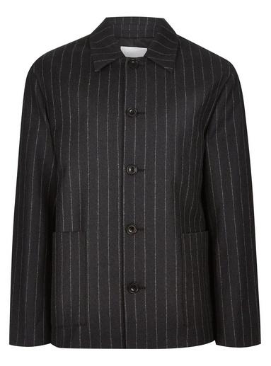 Topman Mens Grey Charlie Casely-hayford X Topman Charcoal Pinstripe Chore Jacket
