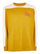 Topman Mens Yellow 'easy Living' Long Sleeve T-shirt