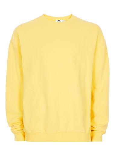 Topman Mens Yellow Oversized Sweatshirt