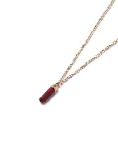 Topman Mens Gold Look And Red Shard Necklace*