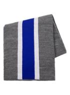 Topman Mens Blue Striped Cable Knitted Scarf