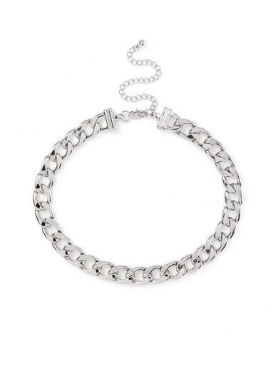 Topman Mens Silver Chunky Choker*
