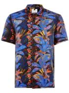 Topman Mens Black And Blue Floral Short Sleeve Shirt