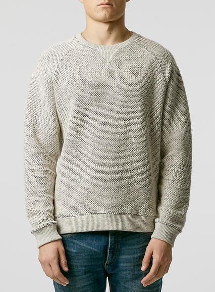 Topman Mens Mid Grey Ltd Grey Waffle Sweatshirt