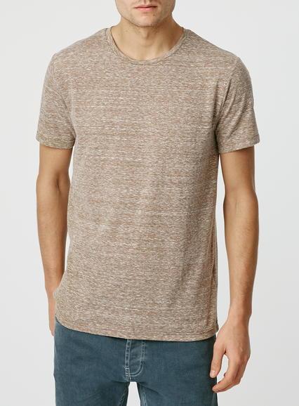 Topman Mens Brown Muscle Fit Slub T-shirt