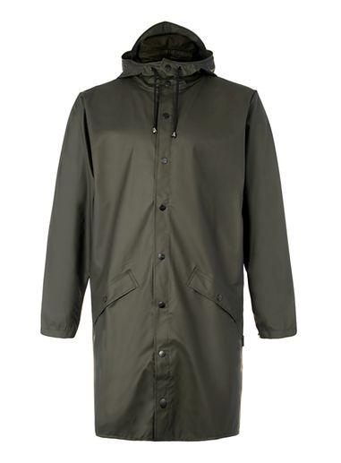 Topman Mens Rains Green Long Raincoat
