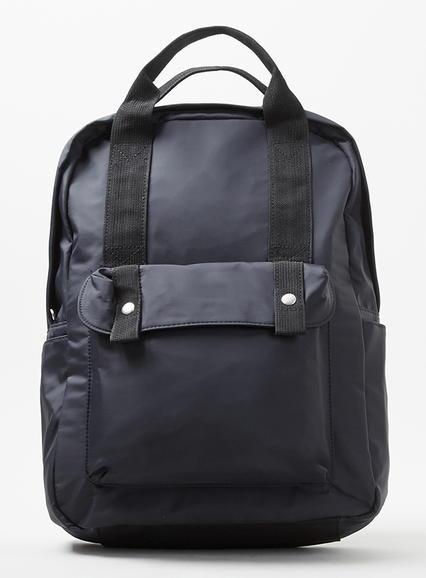 Topman Mens Blue Navy Nylon Boxy Backpack