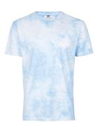 Topman Mens Blue Wash Roller Sleeve Muscle Fit T-shirt