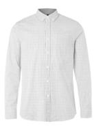 Topman Mens White And Grey Stripe Button Down Shirt