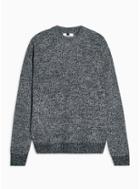 Topman Mens Grey Textured Twisted Turtle Neck Jumper