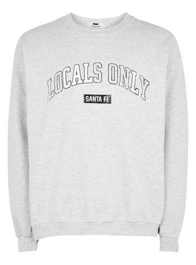 Topman Mens Frost Grey Printed Sweatshirt