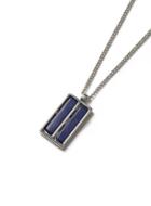 Topman Mens Silver Look And Blue Rectangle Necklace*