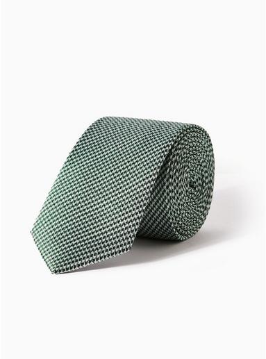 Topman Mens Green Houndstooth Tie