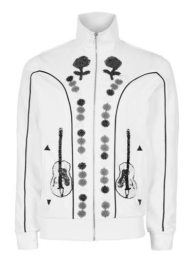 Topman Mens Topman Design White Guitar Rose Track Top