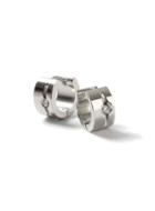 Topman Mens Silver Look Crystal Chunky Hoop Earrings*