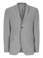 Topman Mens Light Grey Check Skinny Fit Suit Jacket