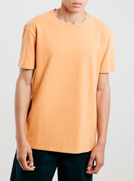 Topman Mens Yellow Ltd Gold Washed T-shirt