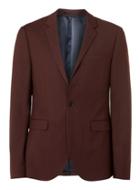 Topman Mens Brown Rust Twill Skinny Fit Suit Jacket