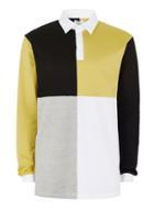 Topman Mens Yellow And Black Rugby Polo