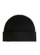 Topman Mens Black Flat Knitted Beanie Hat