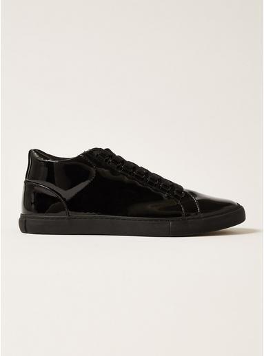 Topman Mens Black Patent Upper Rocco Sneakers