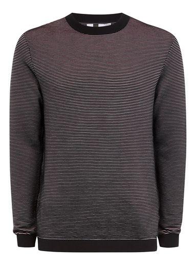 Topman Mens Black Rainbow Ribbed Sweater