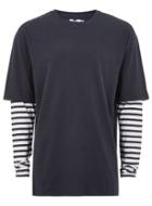 Topman Mens Black Double Layered T-shirt