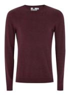 Topman Mens Red Burgundy And Black Twist Side Ribbed Sweater