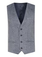 Topman Mens Mid Blue Wool Blend Suit Vest