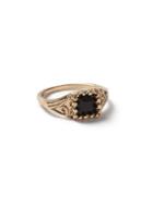 Topman Mens Black Gold Look Square Stone Pinky Ring*