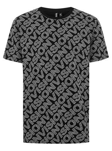 Topman Mens Vision Street Wear Black 'static' T-shirt