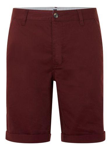Topman Mens Burgundy Long Length Skinny Chino Shorts