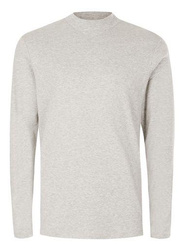 Topman Mens Selected Homme Grey Marl Turtle Neck Long Sleeve T-shirt