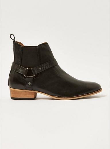 Topman Mens Black 'mount' Harness Boots