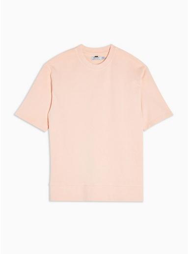 Topman Mens Pink Washed Short Sleeve Sweatshirt