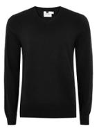 Topman Mens Black V Neck Hem Stitch Sweater