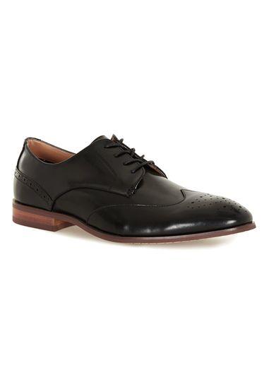 Topman Mens Black Pu Brogues