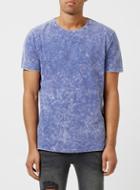Topman Mens Blue Acid Wash Slim Fit T-shirt