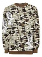 Topman Mens Punk Royal Khaki Camouflage Eagle Sweatshirt