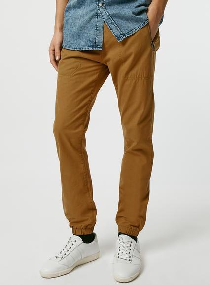 Topman Mens Brown Woven Joggers