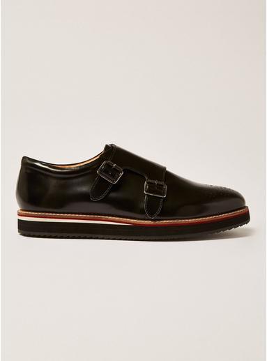 Topman Mens Black Prism Monk Shoes