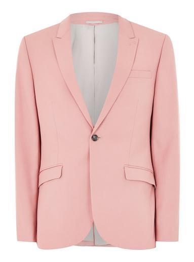 Topman Mens Pink Skinny Suit Jacket