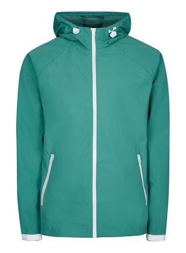 Topman Mens Blue Teal Zip Through Shell Jacket