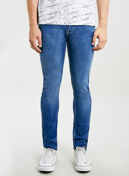 Topman Mens Bright Blue Stretch Skinny Jeans