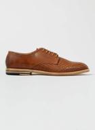 Topman Mens Brown Hudson Tan Leather Weave Derby Shoes